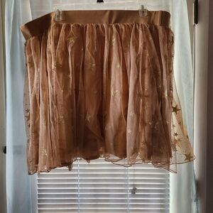 Torrid Tan Tulle Skirt with Gold Stars